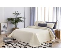 Todocama Underzy Couvre-lit boutis Fin avec Motif Losanges pour Printemps, été, Automne et Hiver. 100% Microfibre Extra Douce. Couvre-lit Multifonction pour lit de 105-200X260cm, Beige