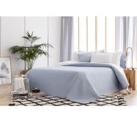 Todocama Underzy Couvre-lit boutis Fin avec Motif Losanges pour Printemps, été, Automne et Hiver. 100% Microfibre Extra Douce. Couvre-lit Multifonction pour lit de 80/90-180X260cm, Bleu Clair