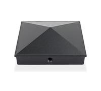 TODOKI Lot de 4 capuchons de poteau de 14 x 14 cm - Housses en aluminium enduit par poudre - Extrémités métal noir mat - Poteaux bois 14 x 14 cm