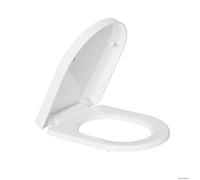 TODOT Abattant WC Blanc Duroplast Thermoplastique Déclipsable Forme D avec Frein de Chute Charnière Réglable 44.5 x 36.2 x 5.8 cm