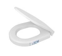TODOT Abattant WC surélevé 5cm pour Personnes Âgées/Handicapées, Rehausseur WC Siège Toilette en Duroplast, Frein de Chute Silencieux, Charnières Inox Ajustables (250 kg, Universel) (Forme D)