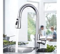 TODOT Robinet de Cuisine Rotation à 360 ° avec Douchette Extractible Robinet d'évier avec Régulateur de 3 Jets - DAKF3F