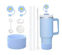 TOEECY 7 Pièces Stanley Cup Accessoires Comprenant Bouchons en Silicone Anti Fuite Couvercles de Paille Réutilisables pour Gobelets 1200 ml et 850 ml Cups Non Incluses