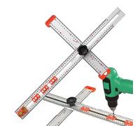 Tofelf Équerre T Multifonction 4 en 1 avec Jig de Perçage Localisateur de Perçage Réglable (60 cm), Gabarit pour Poignées, Assemblages et Portes de Meuble/tiroir Instrument de Marquage pour Menuiserie