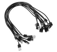 Tofficu 10 Câbles USB de Charge pour Valises Serrure à Code, Double Sortie, Compatibles Smartphones et Ordinateurs Portables, Matériau Pvc Noir, pour Voyages en Groupe