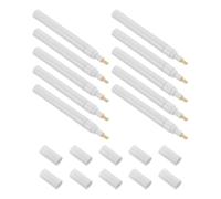 Tofficu 10 Pièces Marqueur de Peinture Rechargeable en Aluminium, Pointe | Blanc, Tête Biseautée 4,5mm, pour Artistes et Professionnels, Projets Créatifs, Intérieur Extérieur