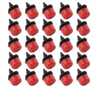 Tofficu 100 Pièces Goutteur D'irrigation Réglable Micro-pulvérisation 8 Trous Rouge PP 0-140 L/h pour Tuyau 4/7, Pelouse et Potager, Serrage