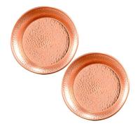 Tofficu 2 Pièces Bols D'offrande en Cuivre Pur, Sculptés Main, Petits Plateaux pour Eau Bénite et Décor Intérieur, Bols Bouddhistes Polyvalents pour Maison et Temple, Décoration Ésotérique