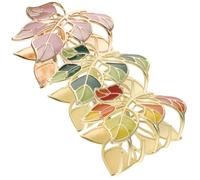 Tofficu 3 Pièces Pince à Cheveux à Mâchoire Feuille Métal pour Femmes | Design Feuilles Coloré, Maintien Confortable, Usage Facile, pour Sport, Accessoire Cheveux Chic