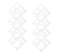 Tofficu 30 Pièces Pochoir en Plastique Blanc de Cœur 10x10 Cm, Bords Lisses, Usage Polyvalent pour Peinture et Décoration Murale Créative Pendant les Fêtes