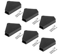 Tofficu 6 Pièces Station D'appâts Triangulaire en Plastique Noir Réutilisable avec Clé Métallique, Boîte à Souris pour Intérieur et Extérieur, Piège Sécurisé pour Capture de Rats et