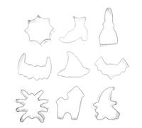 Tofficu 9 Pièces Moule à Biscuits Halloween en Acier Inoxydable, Lot de Créatives pour DIY Pâtisserie, Facile à Nettoyer, pour Gâteau et Rouleau de Riz Maison Plusieurs styles