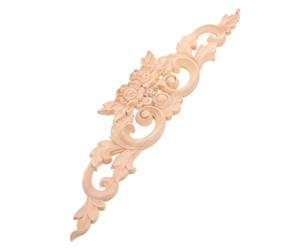 Tofficu Applique D'armoire en Bois Style Européen Double Fleur Décorative | Décor Beige, Pose Facile et Entretien Simple, pour Meubles et Placards Cuisine