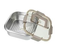 Tofficu Boîte Alimentaire en Inox Couvercle Hermétique et Poignée, Grosse Capacité pour Conservation au Réfrigérateur et Congélateur, Adaptée au Rangement des Fruits et Légumes Frais