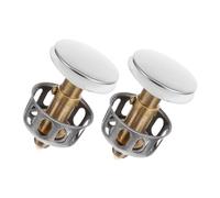 Tofficu Bouchon de Vidange et Fonction Rebond Filtre Anti-colmatage pour Lavabo Couleur Aléatoire 2pcs en Acier Inoxydable, Design à Pression pour Salle de Bain ou Buanderie