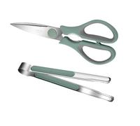 Tofficu Ciseaux Cuisine Inoxydable et Pince à Barbecue 2 Pièces, Accessoires Pratiques pour Grillades, Poignée Ergonomique, Ensemble Multifonction pour Découpe Viande et Légumes, Usage