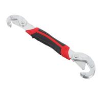 Tofficu Clé à Molette Réglable de Plombier, Ouverture 6-22mm, Rouge | Acier au Carbone, Plastique, Mâchoire Large, Souple et Robuste, Évier et Espaces Étroits