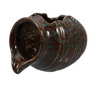 Tofficu Fontaine Décorative en Céramique Extérieur Pot À Cascade | Conception Ouverte, Écoulement D'eau Fluide, Couleur Verte, Variation De Couleur, 12,4 x 9,8 x 9,0 cm