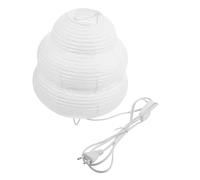 Tofficu Lampe de Table Lanterne en Papier de Riz Blanc Abat-jour Tissé la Main, Base E14 220v, Lampe Élégante et Simple pour Chambre ou Présent Pendaison de Crémaillère