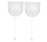 Tofficu Lampe sans Fil à Tirage Manuel 2pcs Douille à Chaînette, Technologie LED Économe en Énergie, Installation Facile, pour Chambre et Cabinet, Abs Pp Blanc