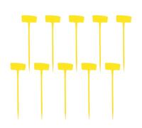 Tofficu Lot de 10 Étiquettes de Jardin à Planter, Jaunes, 40 cm | Plaques D’écriture Inclinées de 10,8 cm, Piquets Arqués pour Fleurs, Herbes, Légumes, Pots, Serre et Potager