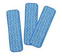 Tofficu Lot de 3 Lingettes de Balai à Franges Adhésives en Microfibre 45x14 Cm, Serpillières Réutilisables pour Sols en Bois, Carrelage et Marbre, Recharges Efficaces pour Nettoyage