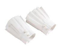 Tofficu Manchettes en Chiffon Blanc Dentelle Décorative pour Femmes et Filles, 1 Paire, Accessoires Élégants pour Rendez-fêtes