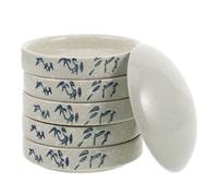 Tofficu Palette Céramique Aquarelle 5 Couches avec Couvercle Plateau De Mélange Empilable en Porcelaine pour Peinture Aquarelle Peinture Chinoise Studio Et Voyage 9.20 X 8.20 X 8.20 Cm