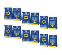 Tofficu Paquet Présents en Papier Multifonctionnel pour Fête des Pères et Remise de Diplôme, Paquet de Bonbons de Hanukkah Motif de Chandeliers, Lot de 12 pour Décoration et Festival