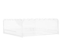 Tofficu Plateau en Acrylique avec Insert, Plateau en Acrylique Festonné, Transparent, avec Tiroir Coulissant, pour Présentoirs Photo et Coiffeuse, Organisateur de Bureau et Loisirs