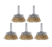 Tofficu Set de 5 brosses en fil d'acier inoxydable pour perceuse électrique, accessoires de polissage pour tubes et surfaces métalliques en boutique