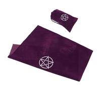 Tofficu Set de Tissu de Tarot en Flanelle pour Divination avec Pochette à Cordon pour Rangement, Protection Portable, Design Élégant pour Lecture de Tarot à Domicile