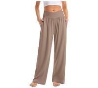 TOFOTL Vente Flash du Jour Et Soldes Grande Taille Haute D'Été Été Ete D'Elephant Large Tenue Medicale Femme Lot Jeans Jogging Randonnée Sarouel Pantalon Resserré Cheville Femme Café XXL