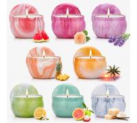 TOFU Coffret de bougies parfumées, 8 bougies en cire de soja pour la maison | Bougies d’aromathérapie pour la maison, bain et détente; cadeau pour femme, anniversaire, fête des Mères, Noël et crémaillère