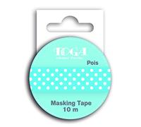 Toga MT30 Ruban de Masquage Pois Washi Tape Blanc/Bleu 5,5 x 7 x 1,5 cm