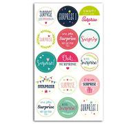 Toga STY033 15 Stickers Emballage Cadeau Surprise Papier Multicolore 3x3x0.1 cm