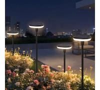 Togaga Lampe Solaire Exterieur Lardin 4 Pièces, LED Blanc Chaud Lumiere Solaires avec 1000 mAh, Étanche IP65, Hauteur Réglable 82cm, Balancement au Vent, pour Allées Extérieures, Jardins, Pelouses