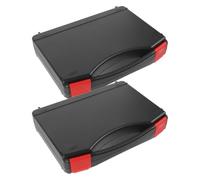 TOGEVAL 2 Pièces Coffret à Outils Multifonctions en Plastique Noir | Grosse Capacité de Rangement, Facile à Stocker, Format Portable, Usage Atelier et Déplacement