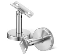 TOGEVAL 2pièces Support Main Courante Inox Robuste Fixation Murale Droite pour Rampe Escalier Connecteur Tube Rond Minimaliste pour Espaces Étroits Accessoires Garde-corps Intérieur