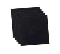 TOGEVAL 5pcs Couvercles de Brûleur Réutilisables en Tissu Enduit Noir, Protège-plaque pour Cuisinière à Gaz, Lavables au Lave-vaisselle Cuisine Pratique