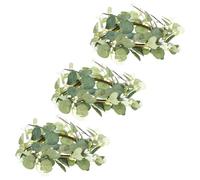 TOGEVAL Anneaux de Bougies en Eucalyptus Artificiel Vert 3 Pièces en Tissu Soie et Plastique, Design Feuillage Réaliste pour Décoration Intérieure et Porte