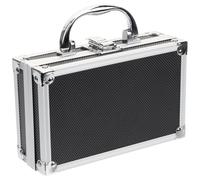 TOGEVAL Boîte à Outils Noire Portable en Alliage D'aluminium Multifonction | Format Grosse Capacité, Coffret de Rangement à Compartiments, Valise Vide pour Transport