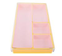 TOGEVAL Boîte de Rangement pour Pièces D'horlogerie en Plastique Jaune avec Couvercle Transparent, Petit Plateau Compartimenté Portable, Organiseur Pratique pour Stockage de Pièces