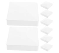 TOGEVAL Chapeau de Poteau PVC Blanc 8 Pièces avec Finition Lisse et Plate, Protection pour Poteaux Extérieurs, Accessoire pour Clôtures et Decks