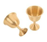 TOGEVAL Gobelets en Laiton Doré Améliore L'expérience de Dégustation 2pcs Style Médiéval Classique, Coupe à Pied Élégante pour Cérémonie de Mariage Renaissance