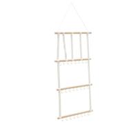 TOGEVAL Organisateur de Bandeau pour Filles en Bois et Polyester, Support Mural avec Crochets, Rangement pour Accessoires Coiffure et Colliers, Fête D'anniversaire
