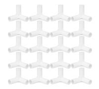 TOGEVAL Raccord coudé 11 MM blanc, pièces de connexion en T épaissies en plastique, lot de 20, pour cadres de placard et étagères à chaussures