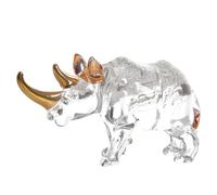 TOGEVAL Statuette Rhinocéros Cristal Transparent Décoration de Bureau et Maison et Élégante Cadeau pour Famille et Amis