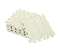 TOGEVAL Tapis de Jeu Emboîtable pour Garçon et Filles Lot de 10 Pièces 30x30x1 Cm Mousse Eva Imitation Bois Blanc Tapis D’éveil Antidérapant pour Chambre et Salon Bébé Sécurisé