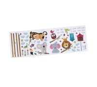 TOGEVAL Toise Murale Autocollante en Pvc Animaux Jungle, Décoration Adhésive pour Chambre D'garçon et Filles ou Salon, Tableau de Taille Mural Amovible et Coloré